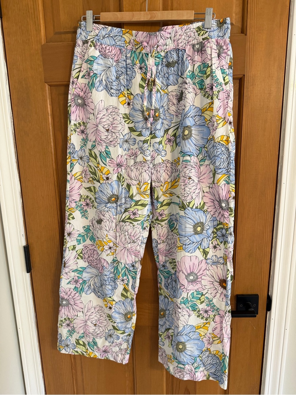 Women’s Floral PJ Pants in Pastel Blue & Pink